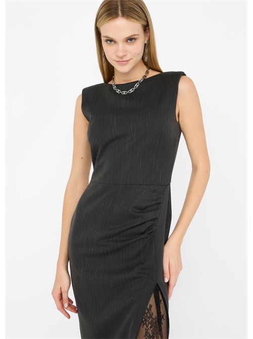 Abito gessato con pizzo LIU JO | CF5234T054A/C3782